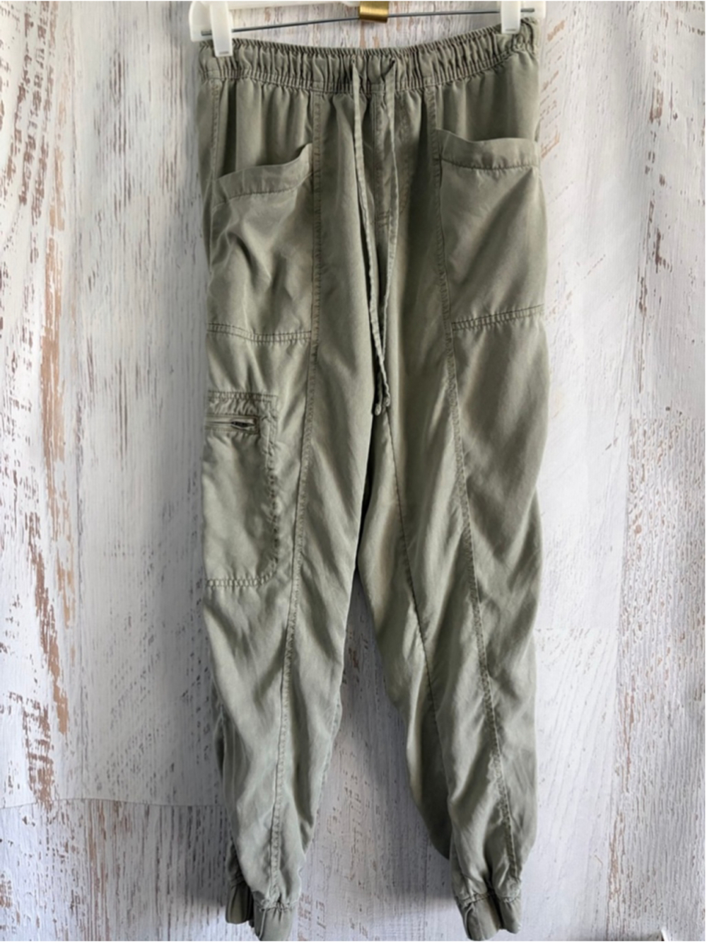 Women's Nicole Miller New York Green Lyocell Cargo Joggers S